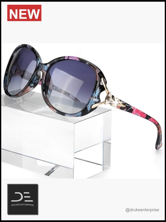 Oversized Polarized Sunglasses for Women UV Protection Retro Cat Eye Shades main image 2